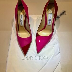Jimmy Choo Hot Pink & Red Patent Heels